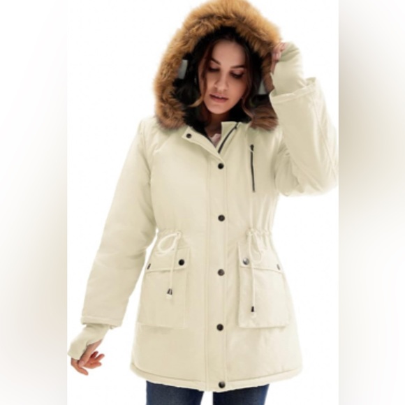 EUC Size SM GRACE KARIN Women's Hooded Fleece Line Faux Fur Jacket with Pockets - Picture 3 of 14